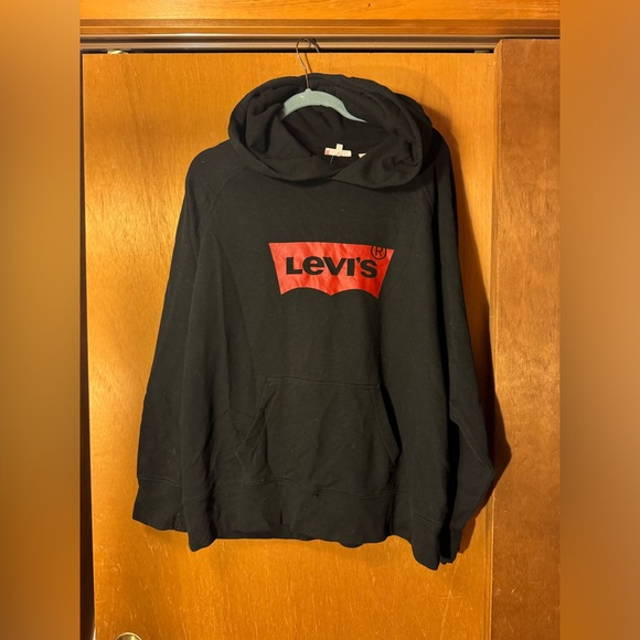 LEVI’S Black Hoodie With Red Logo, Women’s XXL - Picture 1 of 5